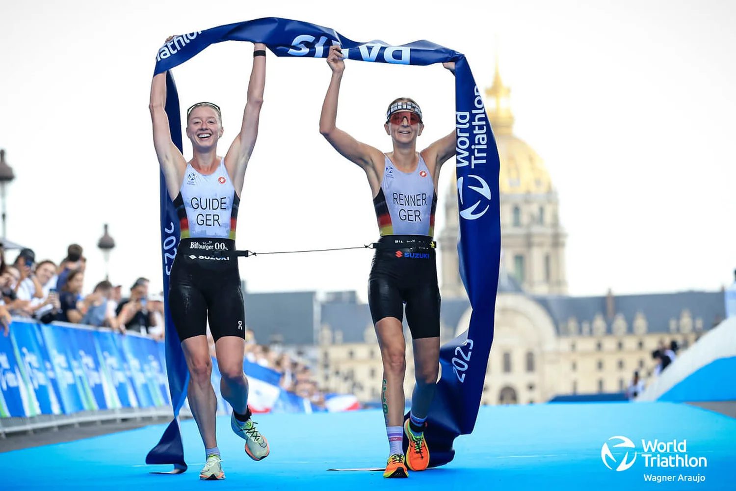 Anja Renner para-triathlete finish line