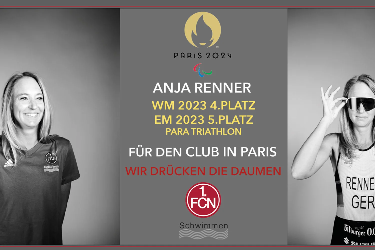 Anja Renner Para-Triathletin Plakat 1. FCN